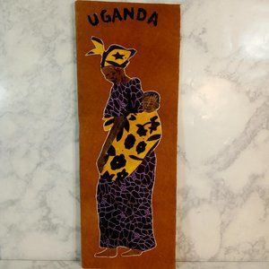 Authentic Handmade African Uganda Art Piece Woman and Child
